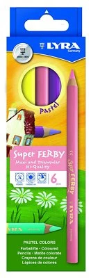 6 Lyra Super Ferby PASTEL pastell dicke Farbstifte Buntstifte Jumbo dreiflächig!