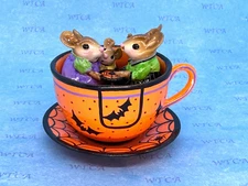 Wee Forest Folk TEACUP of TERROR, M-665x, Mouse Expo 2023 LTD, Halloween Orange