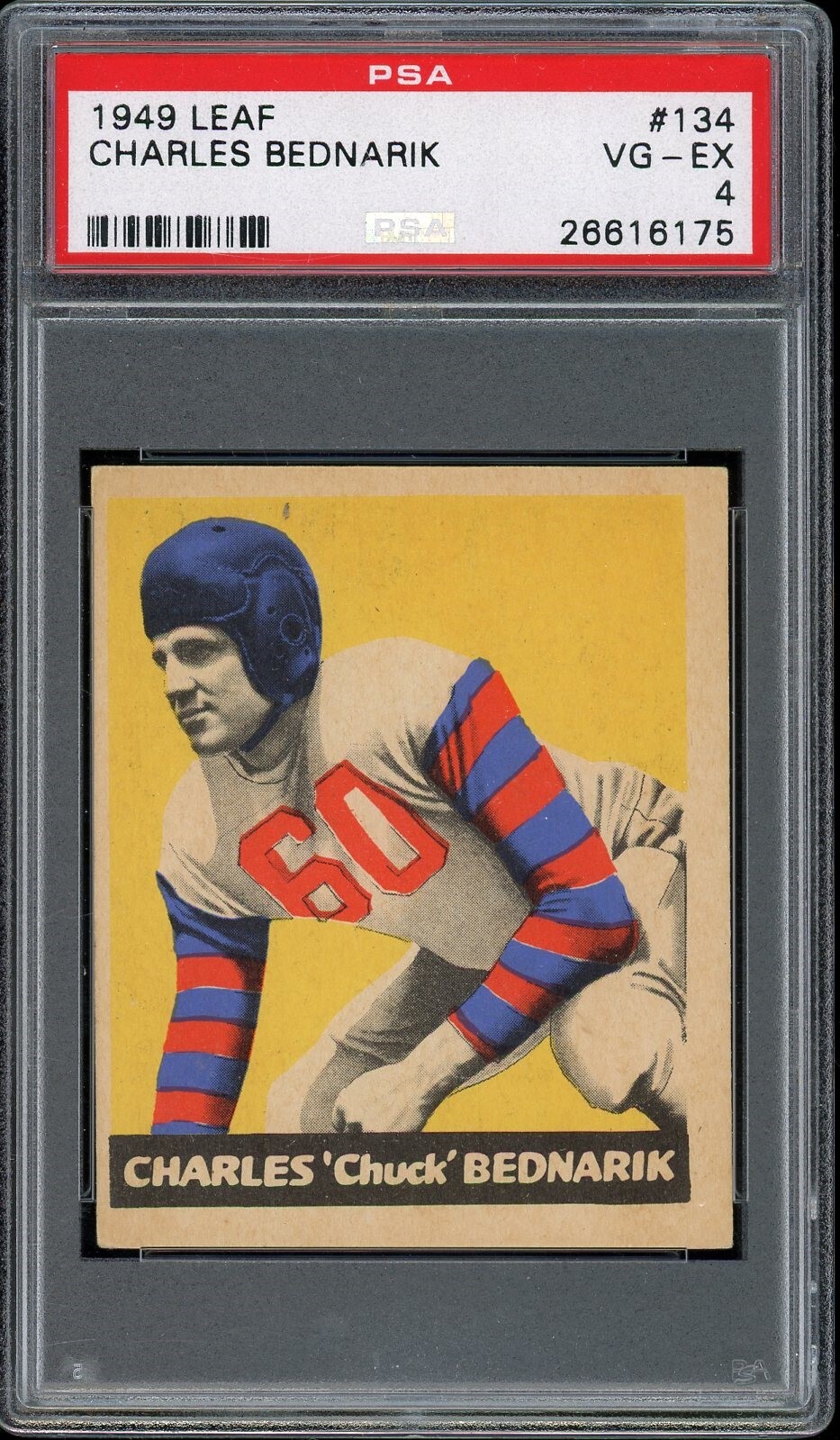1949 Leaf Football #134 Charles Bednarik PSA 4