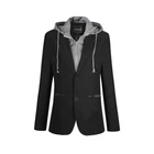 Men's Blazer Slim Fit Two Button Casual Hooded Blazer Hoodie Jacket Work Jacket