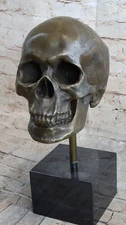 Brand Handmade Bronze Casting 1:1 Full Life Size Human Skull Adornment Figurine