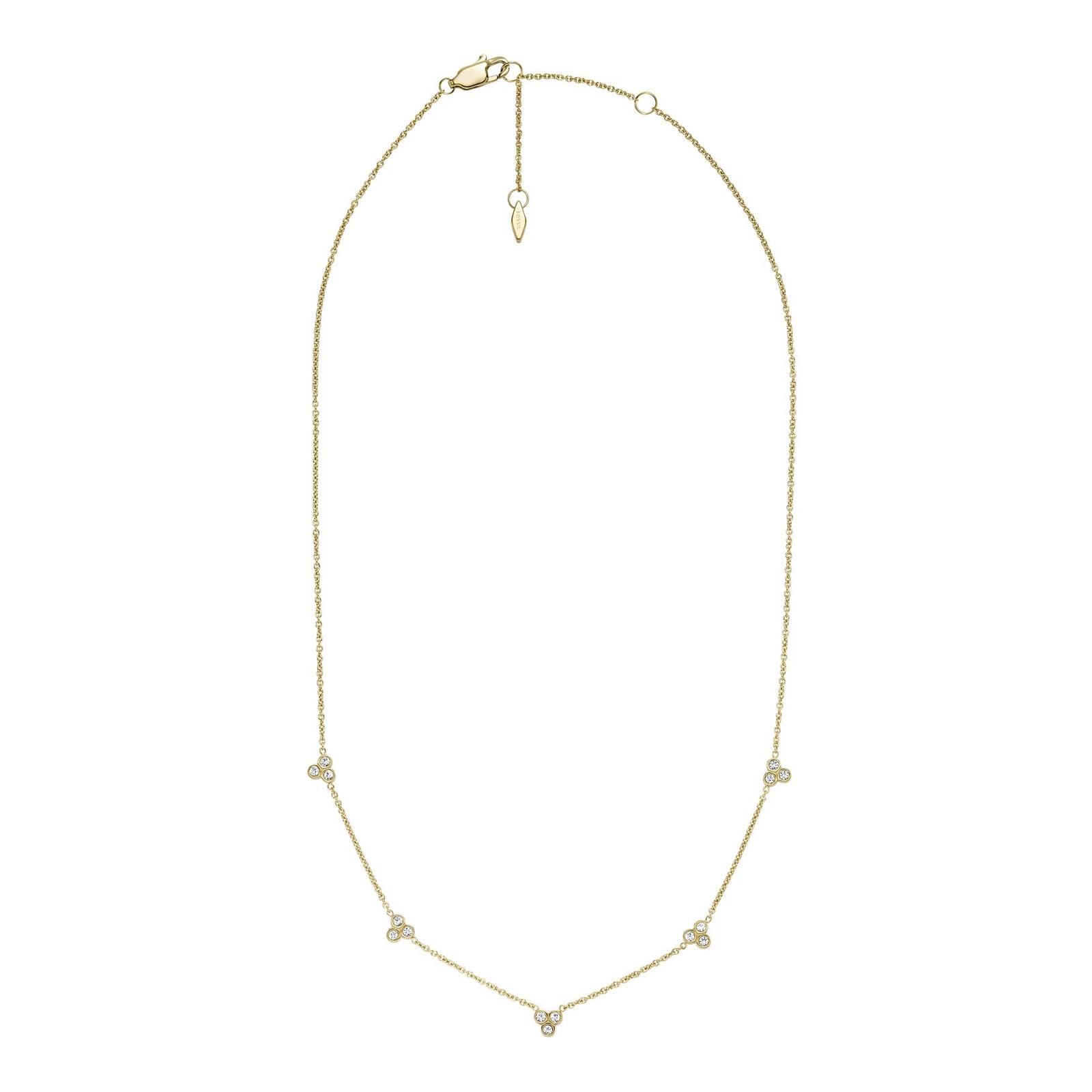 Женское колье Fossil Sutton Trio Glitz Station из нержавеющей стали цвет Золото 7590₽