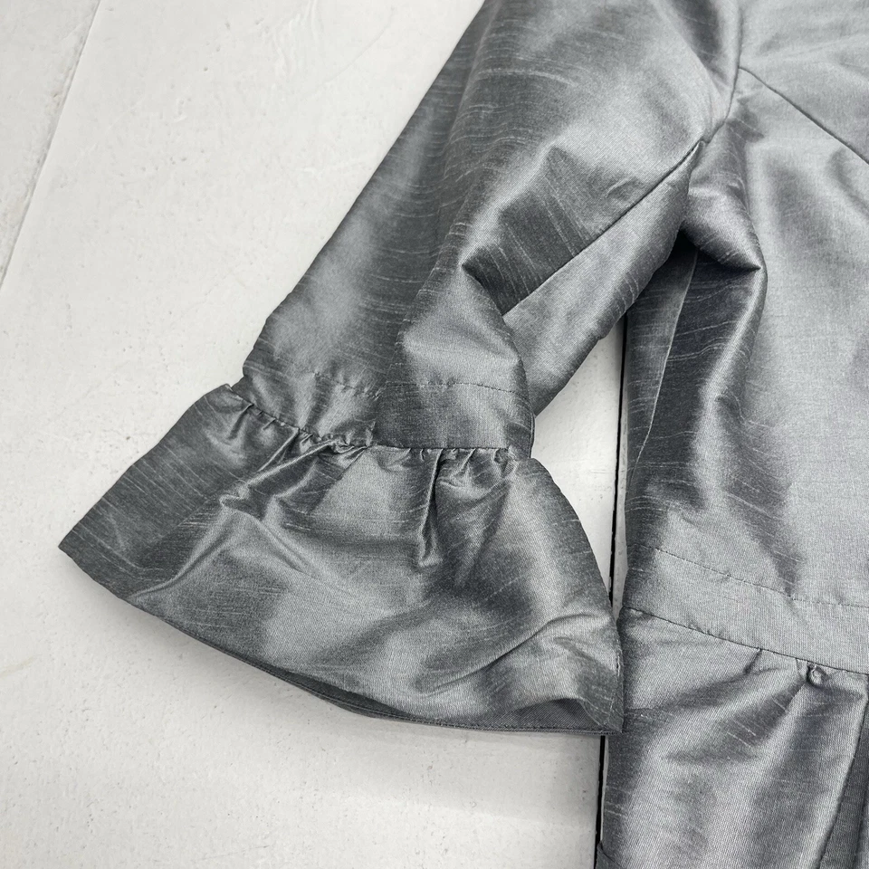 JS Collections Cinza 2 Peças Jaqueta Formal e Saia Conjunto Feminino Tamanho 14 Novo - Imagem 3 de 4