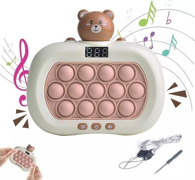 Upgraded Quick Push Pop Game It Fidget Toys for Kids Adults (Brown Bear)  
