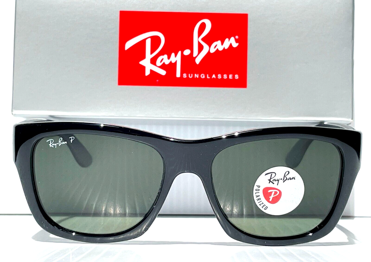 NEW Ray Ban Shiny Black POLARIZED Green Lens Sunglass RB4194 601