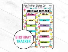 4006 Birthday Tracker Planner Stickers.
