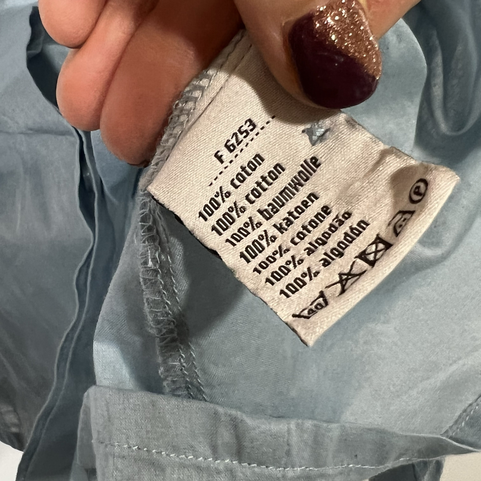 Lacoste Light Blue Button Down Front Gathered Lon… - image 9