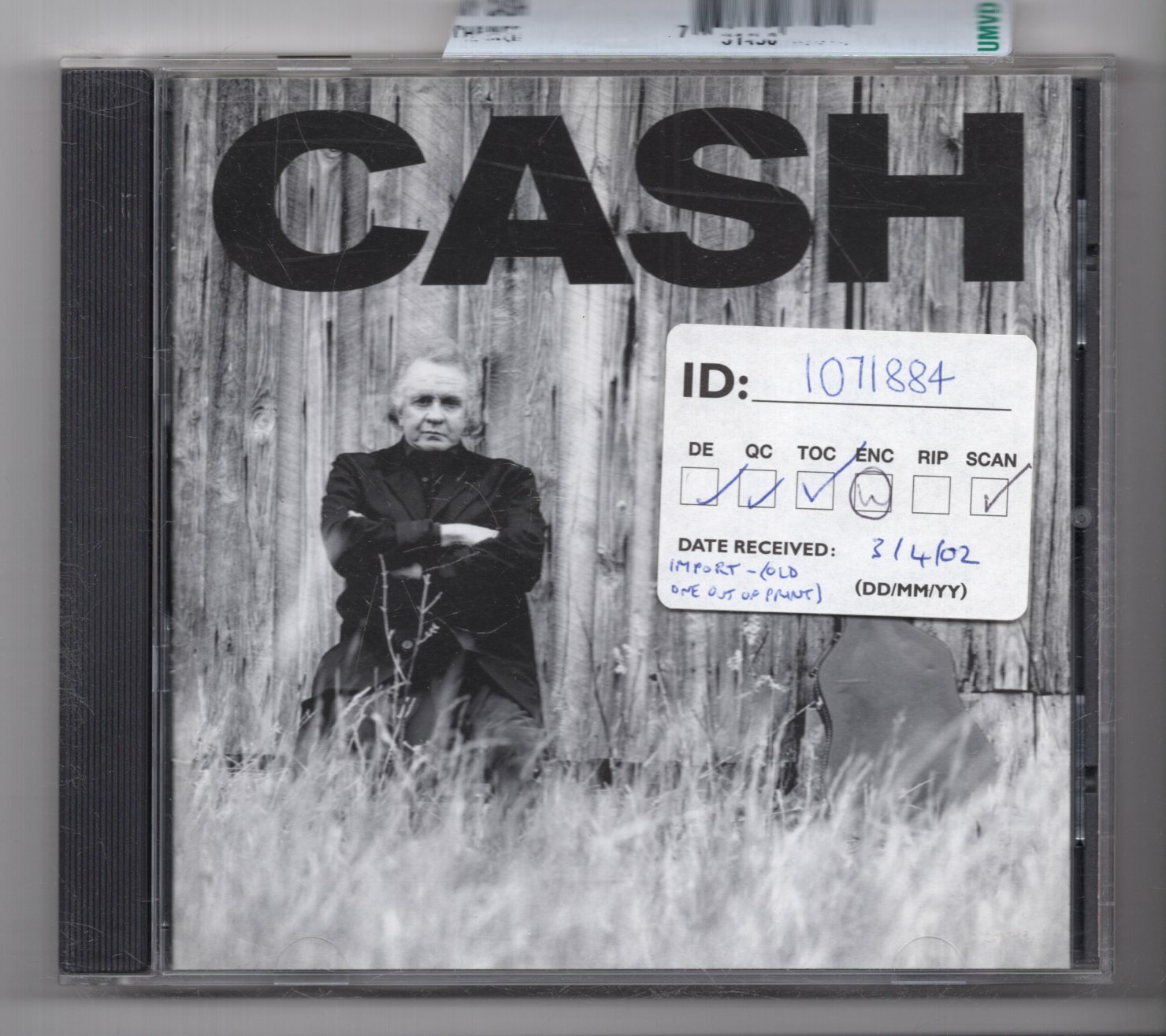 (KH184) Johnny Cash, Unchained - 1996 CD