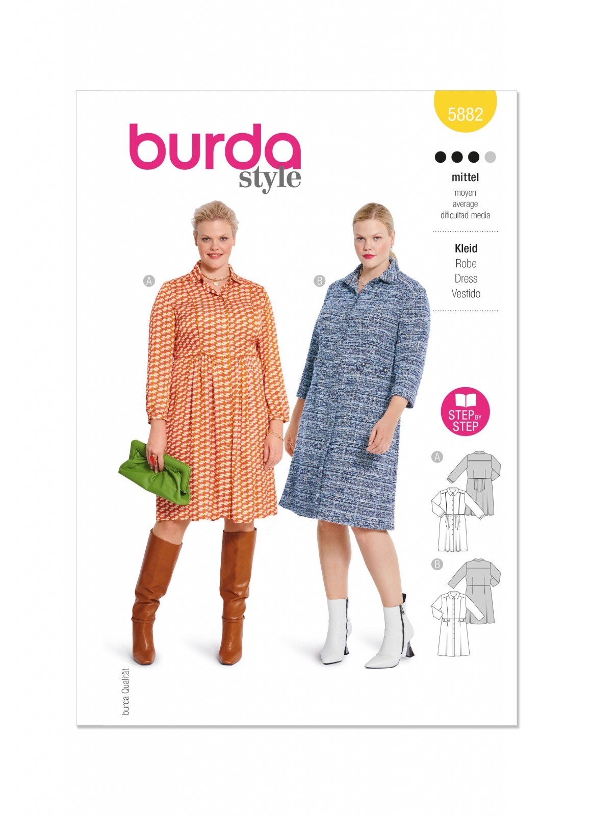 Burda SEWING PATTERN 5882 Plus Size Shirtdresses Sizes 18-28 Tracked Postage
