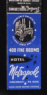 1950s Hotel Metropole Home of Parisian Cafe B. P. O. Elks No. 5 Cincinnati OH MB