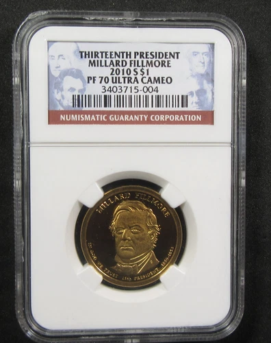 2010-S $1 Millard Fillmore NGC PF70 Ultra Cameo. Registry grade. (125131)