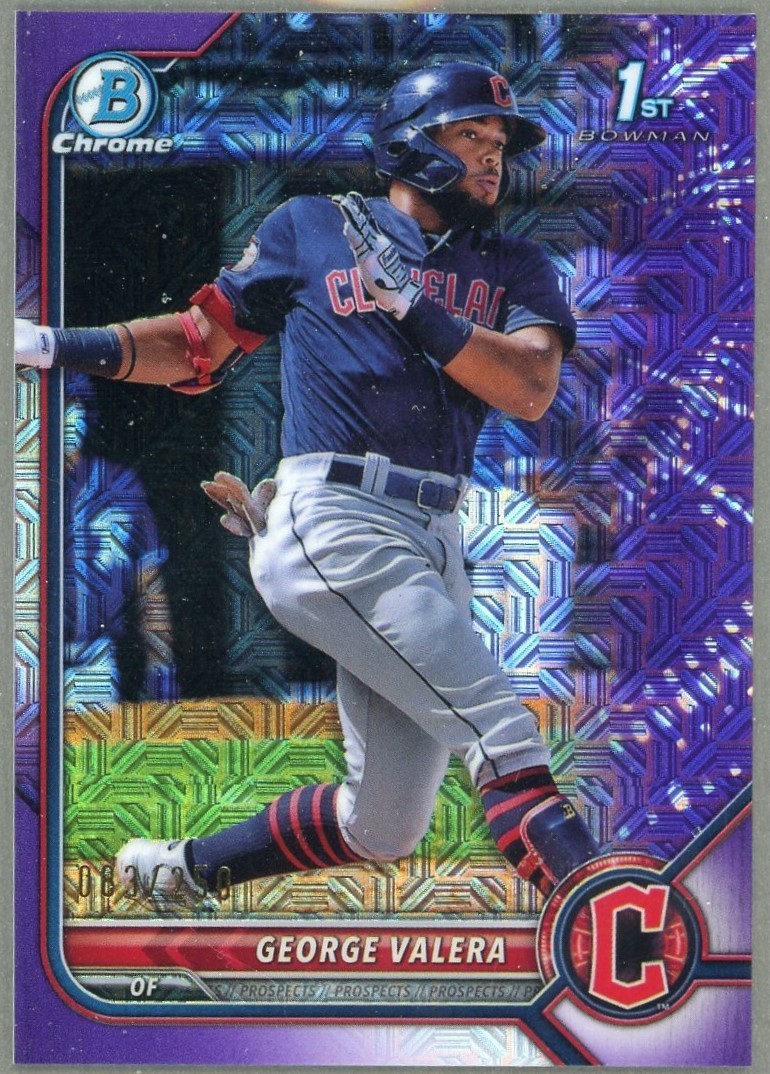 GEORGE VALERA 2022 Bowman Chrome 1st Purple Refractor #BCP-22 Guardians /250