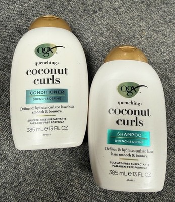 NEW 2 OGX Shampoo & Conditioner Coconut Curls Sulfate-Free, 13 oz Each