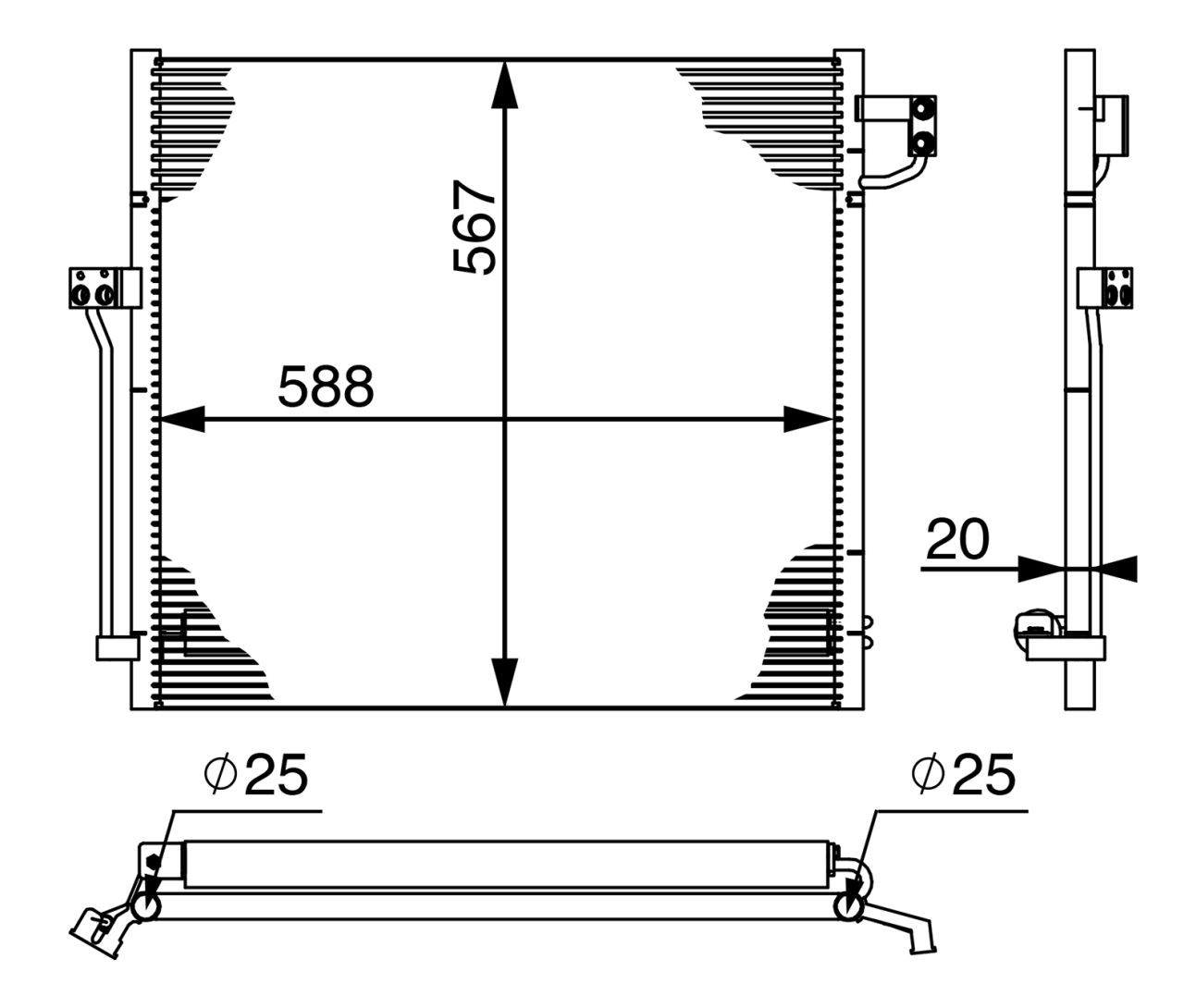 Mahle A/C condenser AC41000S US