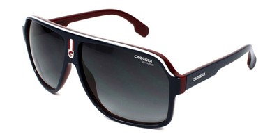 New Carrera Men Rectangle Sunglasses CA1001/S 08RU/9O Blue Red/Dark Gray 62mm
