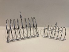 Two Silver Tone Metal Toast Racks - One Large & One Small