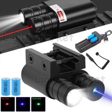 Tactical Flashlight  Red/Green Laser Sight Combo For 20MM Picatinny Rail Pistol