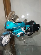 BMW R100RS Motorcycle 1:18 Diecast & Plastic Blue Black Silver Model with Stand