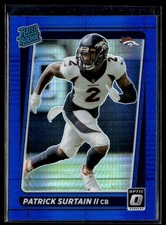 2021 Panini Donruss Optic Blue Hyper Prizm #244 Patrick Surtain II Rookie RC