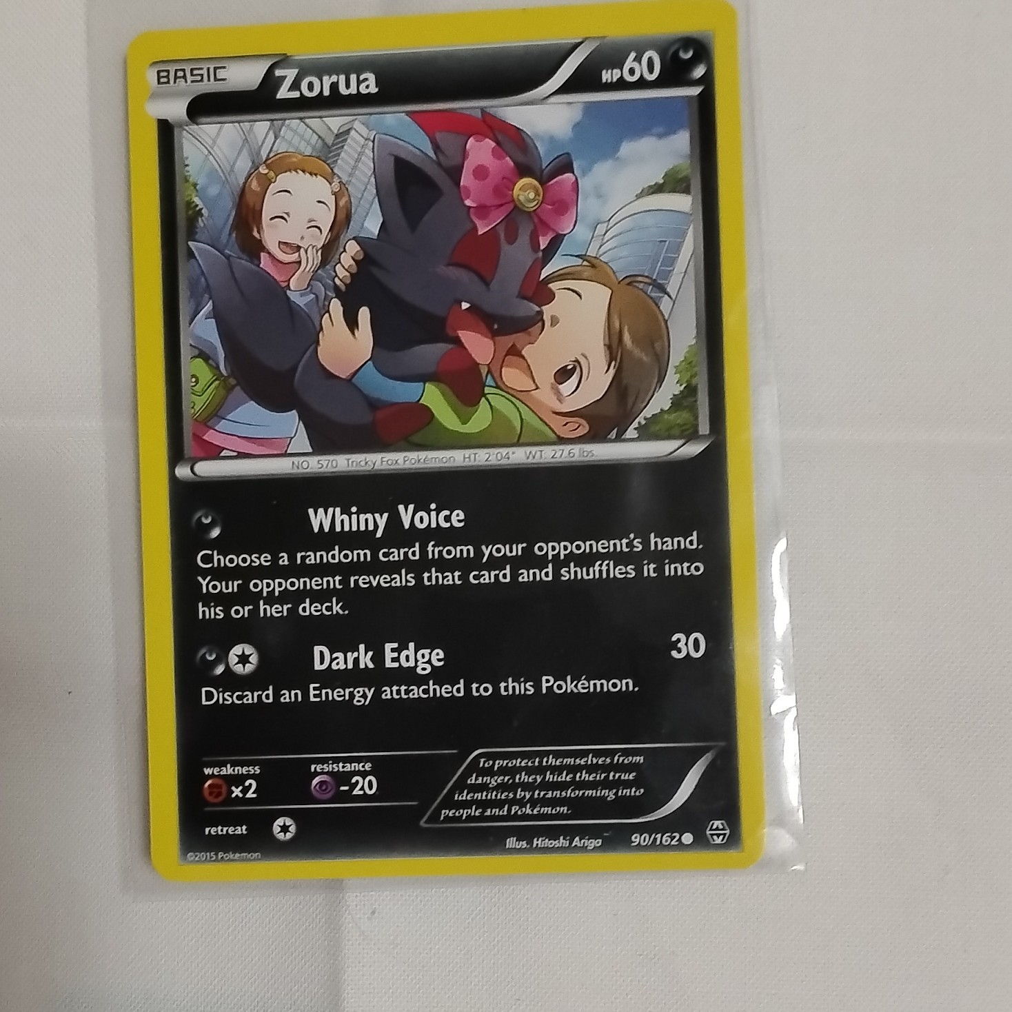 Pokémon Zorua 90/162 Breakthrough Basic 2015 60HP Dark Edge 30 Card