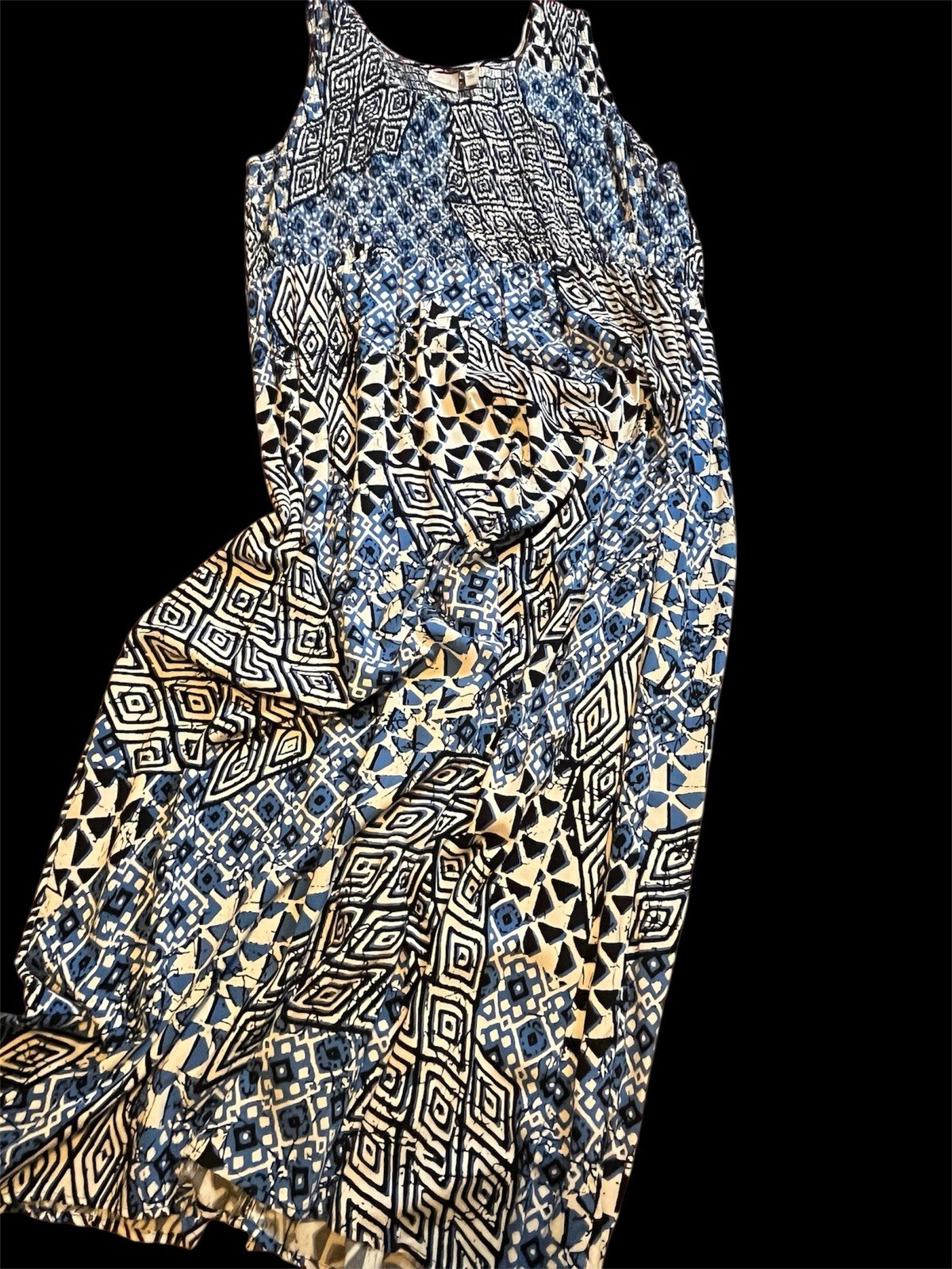 Kim Rogers Geometric Pattern Sleeveless Maxi Dress Size 2X NWT Rayon