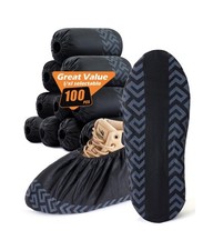 X-Large 100 Pcs Shoe Covers Disposable Non-Slip,Shoe Covers for Indoors Reusa...