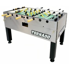 Tornado T-3000 Tournament Foosball Table Soccer Game - 3 Goalie - Silver