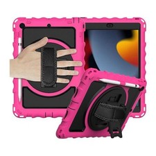iPad 7/8/9/10.2"- Hand/Shoulder Strap Kickstand Tough Case Pink 