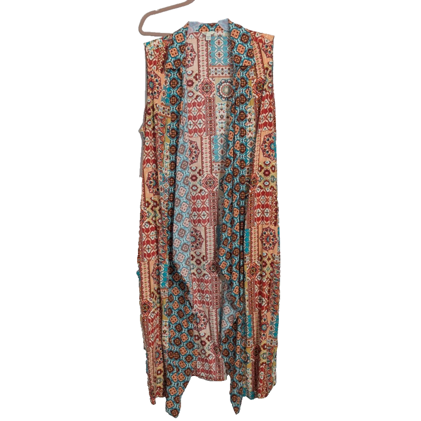 Cato Multi Patchwork Sleeveless Duster Size 22/24… - image 1