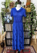 Vintage 90s Royal Blue Knit Dress