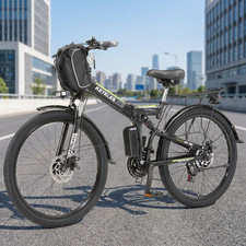 26" Thin Tire Folding Electric Bike 1000W Motor 48V/20AH Mountain Bike For Adult