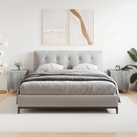 Nachttische 2Er Set Grau Sonoma Holzwerkstoff 40X40X50 Cm