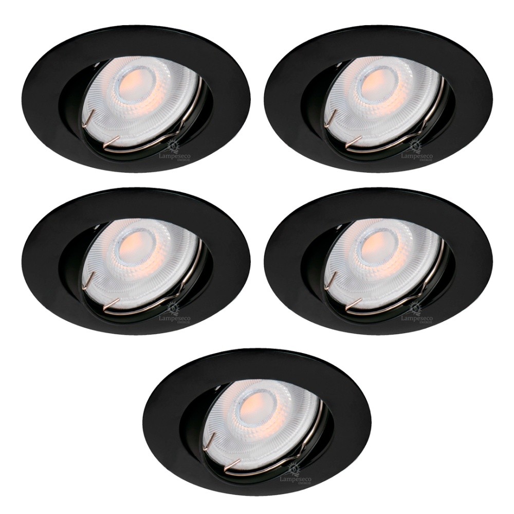 Spots orientables noir mat en alu GU10 LED 5W pour illuminer le salon et la cuisine