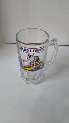 HTF 1987 SURFING DOG SPUDS MACKENZIE BUD LIGHT HUGE GIANT 32oz BEER GLASS MUG