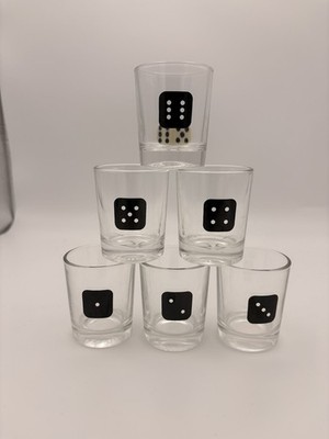 6er Set Würfel Design Schnapsgläser + Würfel - Neuheit Trinkspiel Gläser Arche