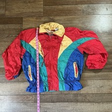 90s VINTAGE Athletic Works Colorblock Windbreaker Jacket Women's Size M 83529
