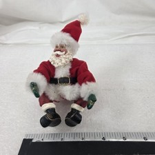 Santa Claus Shelf Sitter Figurine Christmas Holiday Tabletop Red Suit Faux Fur