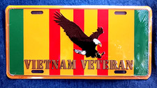 VIETNAM VETERAN WITH EAGLE Military Veteran License Plate..Made in the USA 625