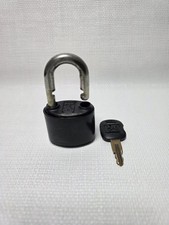 Vintage Caterpillar CAT  Black Padlock With Key
