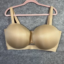 Lane Bryant Cacique Bra 44F Nude Comfort Bliss Multi-Way Strapless Underwire