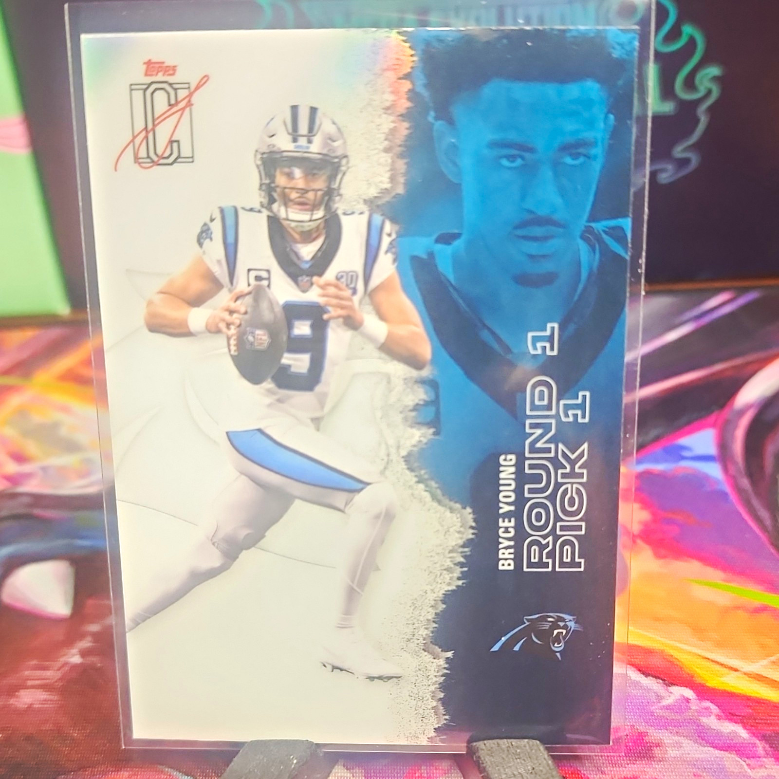 Topps Signature Class 2025 Bryce Young Panthers #9 White Chrome Refractor