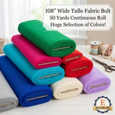 Tulle Fabric Bolt 108"x50 Yards Sheer Soft Material for Wedding Drapes Gowns