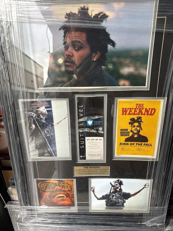 The Weeknd Signed Framed Concert Memorabilia Display Collage w/ Photos & Ticket