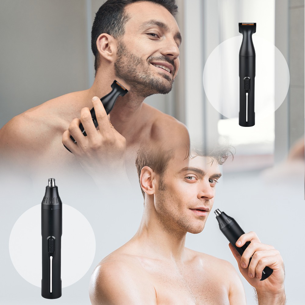 Rechargeable Nose & Ear Hair Trimmer Beard and Eyebrow Razor Men's Grooming Kit