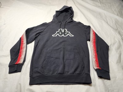 Kappa Logo Men's Tape Dapet Hoodie Black With A Large White Omini Logo On The...