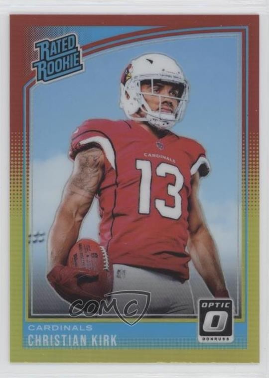 2018 Donruss Optic Rated Rookie Red & Yellow Prizm Christian Kirk #163 0z92