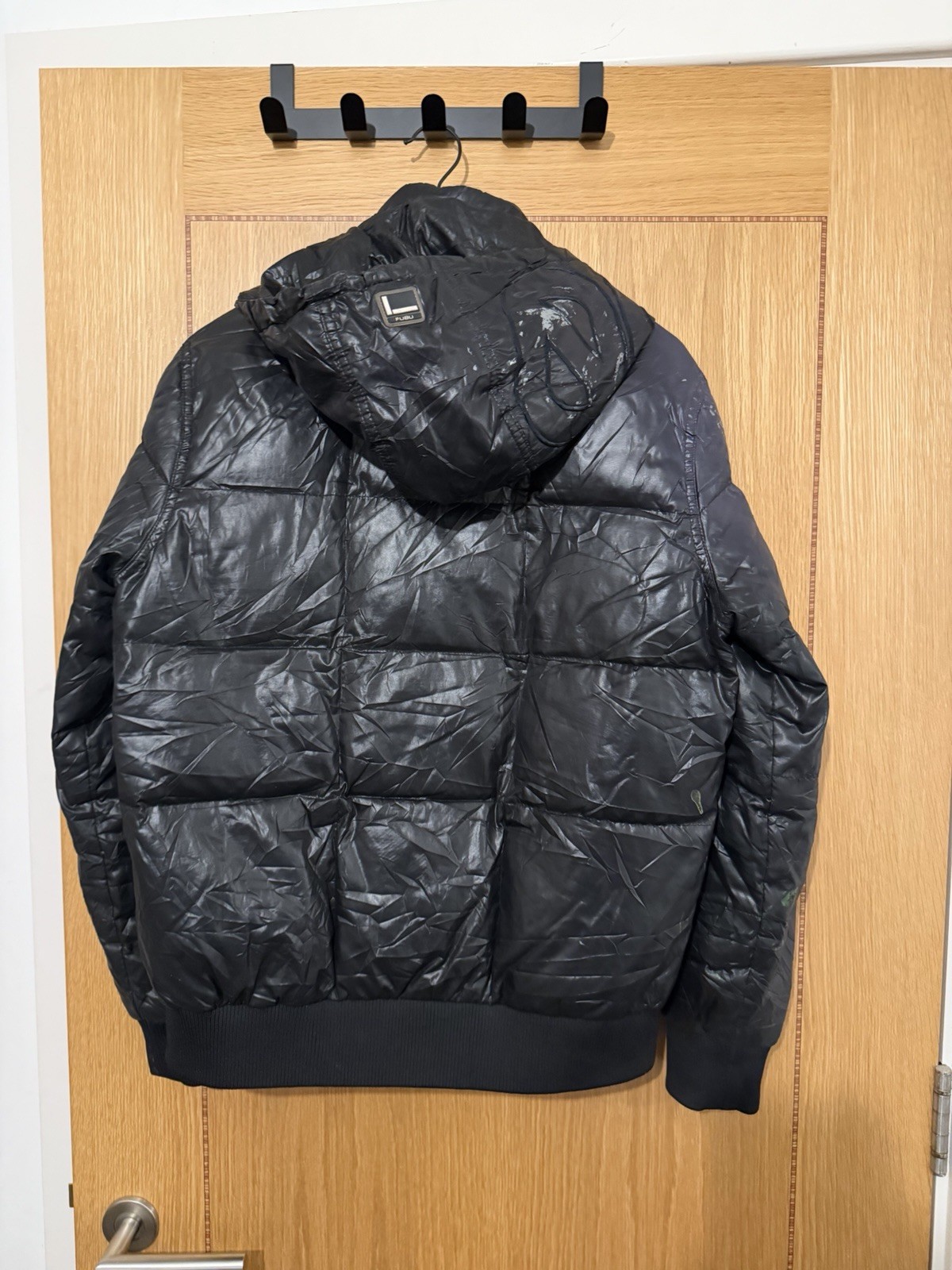 Fubuthe Vintage Puffer Jacket Black Medium Light Marks image 9
