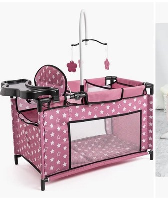 Doll Travel Multi Bed,Care Center, High Chair For Up To 18''Dolls New