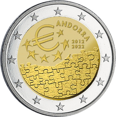 Andorre 2 Euros commémo. 2022 - 10 ans de l'accord entre Andorre et l'UE