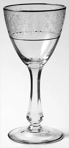 Glastonbury   Lotus Brocade Silver Wine Glass 164811